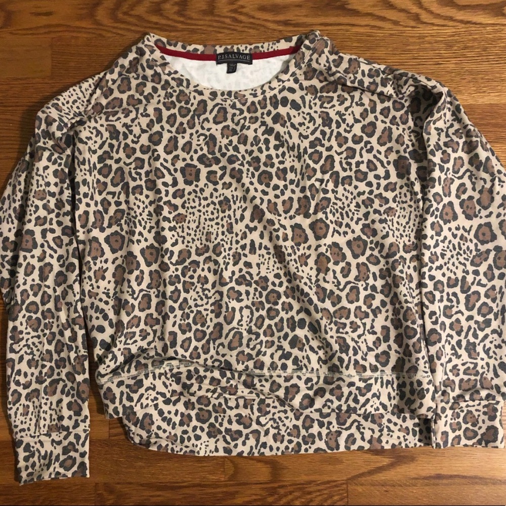 cheetah print pj salvage lounge top